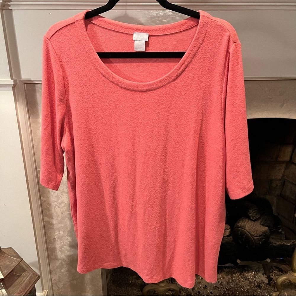 Chico’s short sleeve light weight sweater size XL